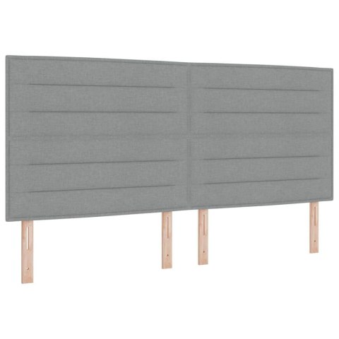 Ramka łóżka Z zagłówkiem Jasnoszary 200 x 200 cm tkanina
