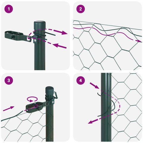 Słupek ogrodzeniowy. Szary 50 x 1,4 m (siatka 13 mm) Stal i PVC