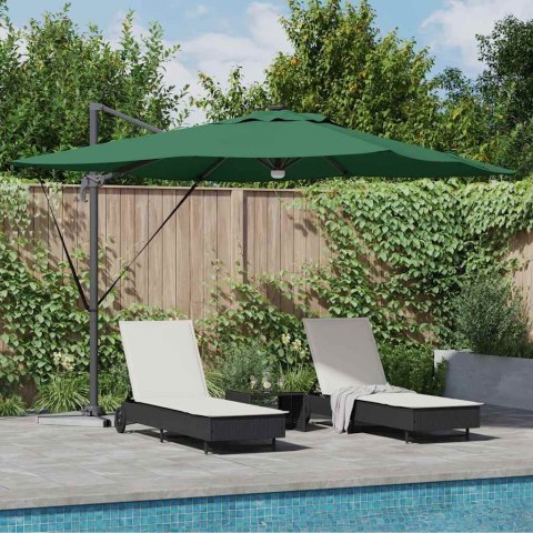 Parasol Roma Zielony 286 x 284 x 270 cm Aluminium i Poliester