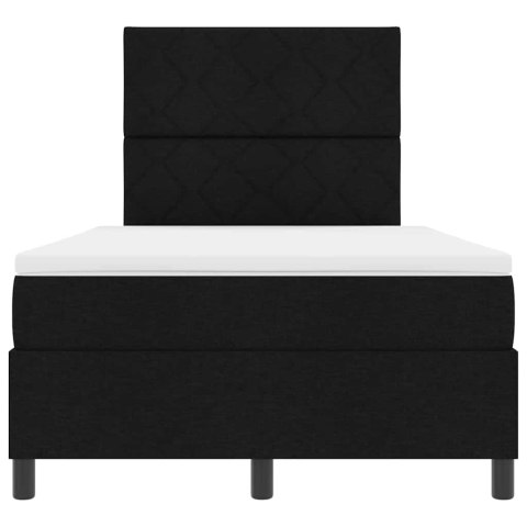 Łóżko sprężynowe z materacem z LED Czarny 120 x 200 cm tkanina