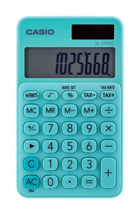 CASIO Kalkulator kieszonkowy SL-310UC-GN BOX, 10-cyfrowy, 70x118mm, kartonik, zielony
