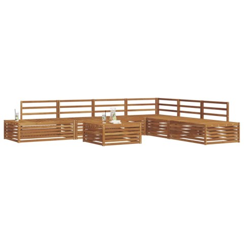 Zestaw sof na zewnątrz 7 Sztuka Naturalny Lite Drewno Akacji