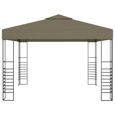 Altana ze sznurem lampekLED, 3x3 m, taupe