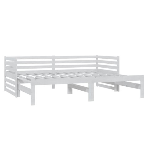 Łóżko wysuwane, 2 x (90x200) cm, białe, lite drewno sosnowe