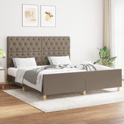 Rama łóżka bez materaca, taupe, 160x200 cm, obita tkaniną