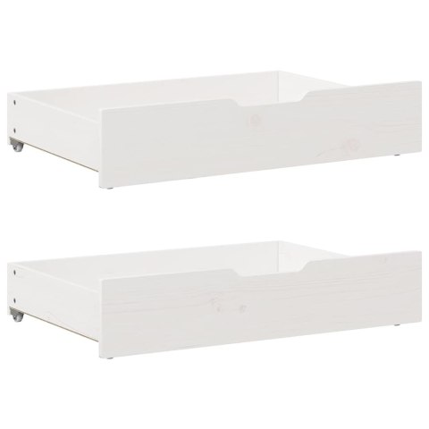 Sofa rozsuwana z szufladami, bez materaca, białe, 90x200 cm