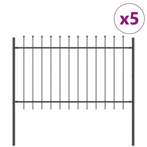 Ogrodzenie Ogrodowe 5 pcs Szary 8,5 x 1 m