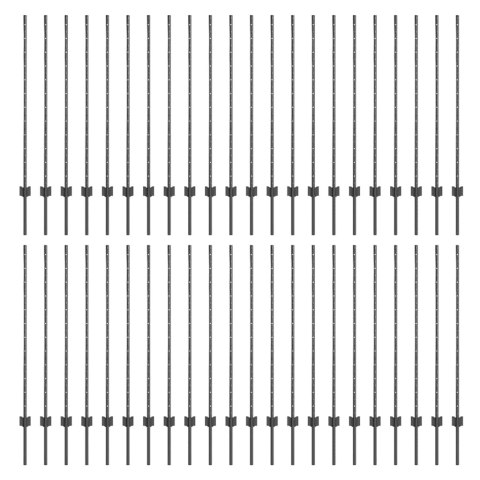 Słupek ogrodzeniowy. 44 pcs Szary 160 cm Stal