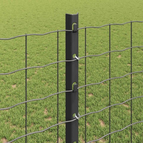 Słupek ogrodzeniowy. 44 pcs Szary 160 cm Stal