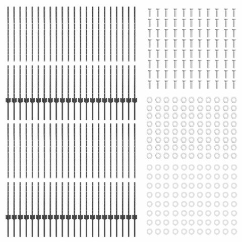 Słupek ogrodzeniowy. 44 pcs Szary 160 cm Stal