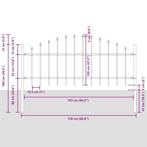 Ogrodzenie Ogrodowe 6 pcs Szary 170 x 140 cm