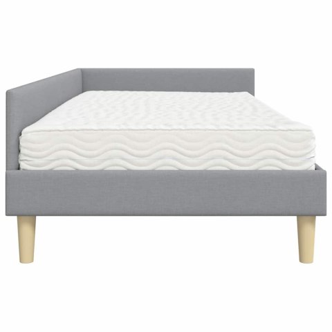 Rama Łóżka Narożnego z Materacem 2 pcs Jasnoszary tkanina