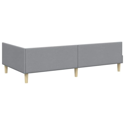 Rama Łóżka Narożnego z Materacem 2 pcs Jasnoszary tkanina