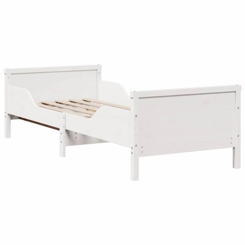 Ramka łóżka z materacem Biały 80 x 200 cm Lite drewno sosnowe