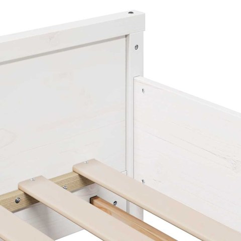 Ramka łóżka z materacem Biały 80 x 200 cm Lite drewno sosnowe
