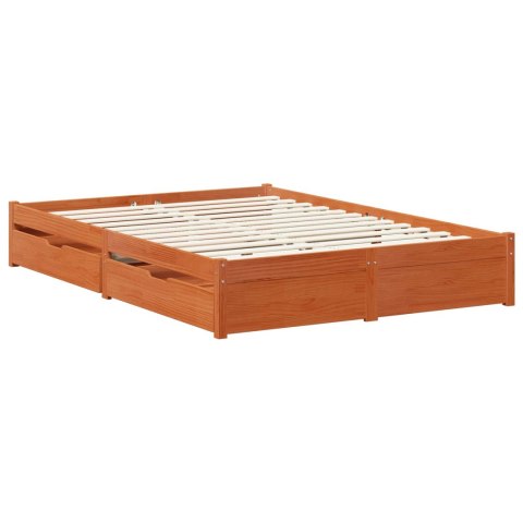 Ramka łóżka z szufladą 3 pcs Woskowy Brąz Lite drewno sosnowe