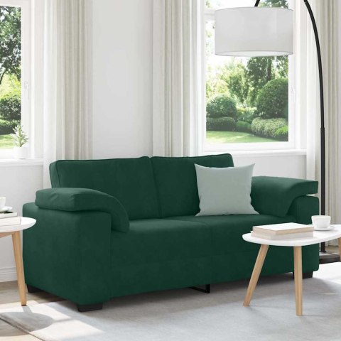 Sofa dwuosobowa, ciemnozielona, 180x77x82 cm, aksamit