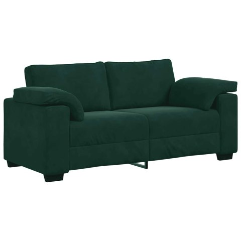 Sofa dwuosobowa, ciemnozielona, 180x77x82 cm, aksamit