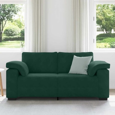 Sofa dwuosobowa, ciemnozielona, 180x77x82 cm, aksamit