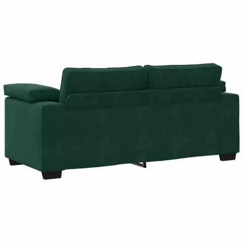 Sofa dwuosobowa, ciemnozielona, 180x77x82 cm, aksamit