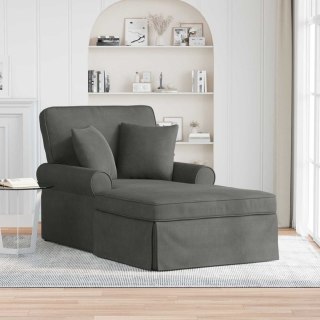 Chaise Lounge z Fartuszkiem z poduszką 3 pcs Ciemnoszary