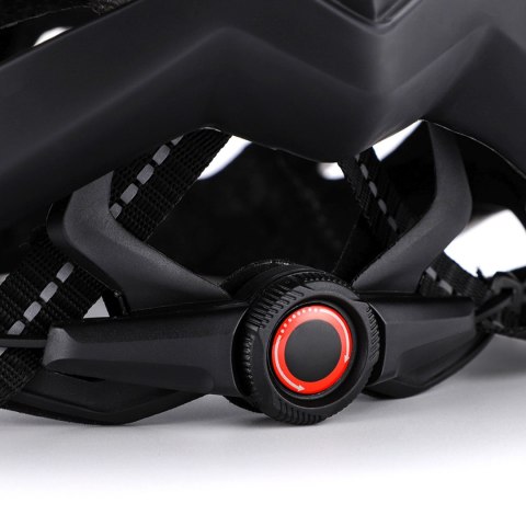 Kask rowerowy MTB z odpinanym daszkiem tylną lampką USB 57-62 cm - czarny