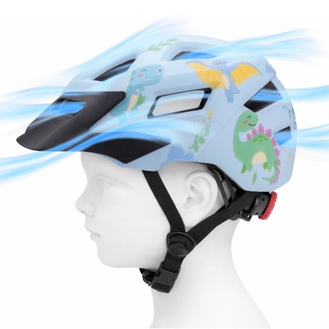 Kask rowerowy dziecięcy MTB z odpinanym daszkiem 48-52 cm - jasnoniebieski