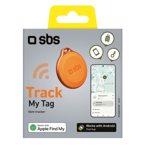 Lokalizator uniwersalny tracker do kluczy walizki Track My Tag - pomarańczowy