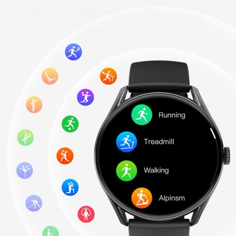 Smartwatch zegarek sportowy Watch GT AMOLED IPX8 280mAh - czarny