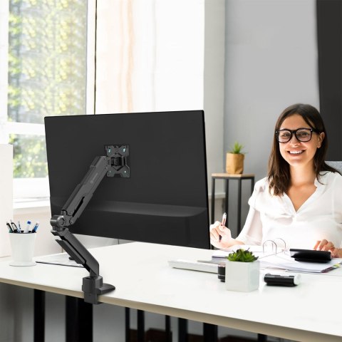 ONKRON G90-B Uchwyt biurkowy obrotowo-nachylny do monitora 13"-34" maks 10 kg, z obracaniem, czarny