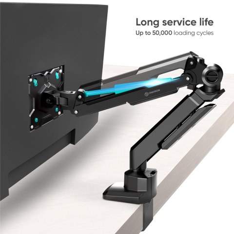 ONKRON G90-B Uchwyt biurkowy obrotowo-nachylny do monitora 13"-34" maks 10 kg, z obracaniem, czarny