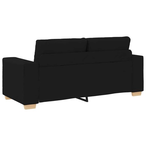 Sofa dwuosobowa, czarna, 180x77x82 cm, tkanina