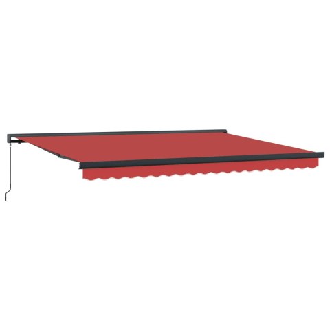Markiza zwijana Czerwony 4 × 3 m Canvas i Aluminium