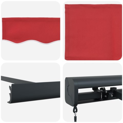 Markiza zwijana Czerwony 4 × 3 m Canvas i Aluminium