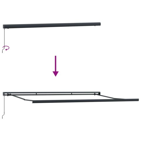 Markiza zwijana Czerwony 4 × 3 m Canvas i Aluminium