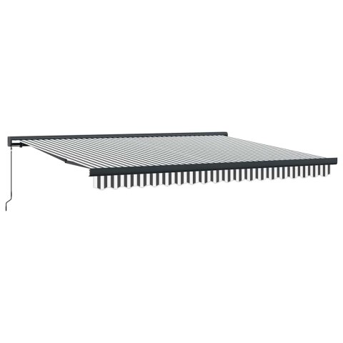 Zwijana markiza, antracytowo-biała, 4x3 m, tkanina i aluminium