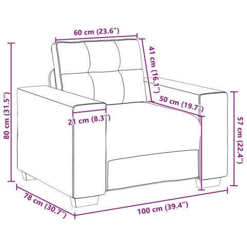 Sofa 3 pcs Kremowy 221 x 80 x 80 cm Tkanina lniana