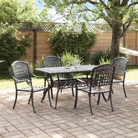 Zestaw do jadalni w ogrodzie 5 pcs Czarny Aluminium