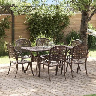 Zestaw do jadalni w ogrodzie 7 pcs kolor bronzu Aluminium