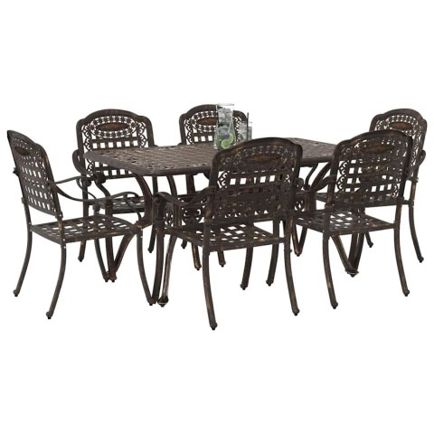 Zestaw do jadalni w ogrodzie 7 pcs kolor bronzu Aluminium