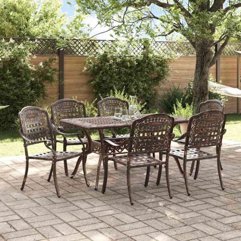 Zestaw do jadalni w ogrodzie 7 pcs kolor bronzu Aluminium