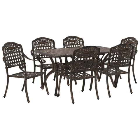 Zestaw do jadalni w ogrodzie 7 pcs kolor bronzu Aluminium