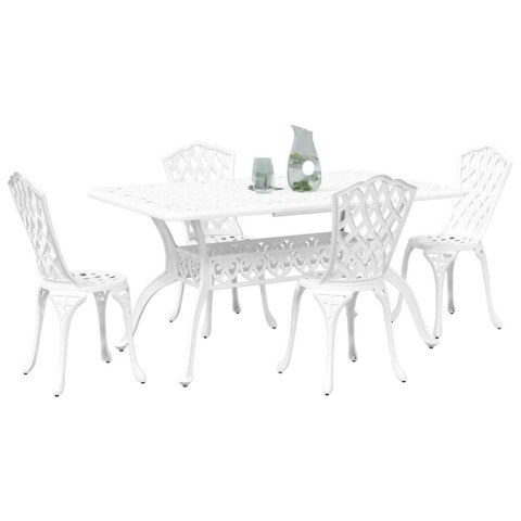 Zestaw do jadalni w ogrodzie 5 pcs Biały Aluminium