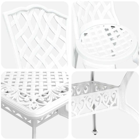 Zestaw do jadalni w ogrodzie 5 pcs Biały Aluminium