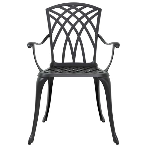 Zestaw do jadalni w ogrodzie 5 pcs Czarny Aluminium