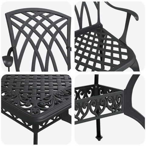 Zestaw do jadalni w ogrodzie 5 pcs Czarny Aluminium