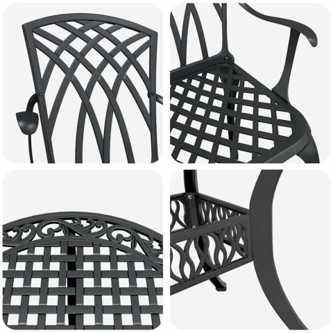 Zestaw do jadalni w ogrodzie 5 pcs Czarny Aluminium