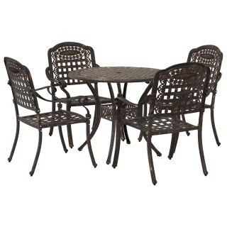 Zestaw do jadalni w ogrodzie 5 pcs kolor bronzu Aluminium