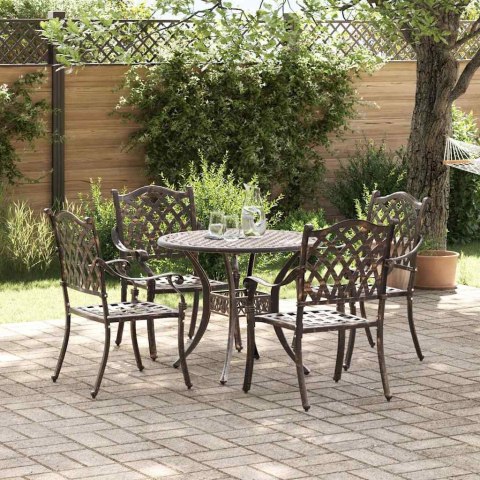 Zestaw do jadalni w ogrodzie 5 pcs kolor bronzu Aluminium