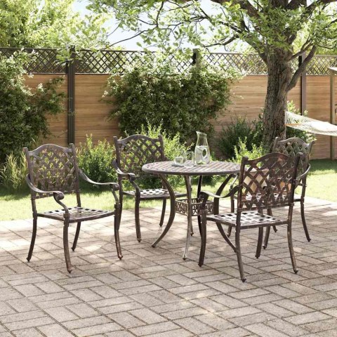 Zestaw do jadalni w ogrodzie 5 pcs kolor bronzu Aluminium